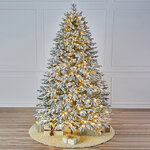 Искусственная елка с лампочками Версальская заснеженная 210 см, 460 теплых белых ламп, ЛИТАЯ 100%