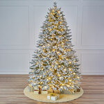 Искусственная елка с лампочками Версальская заснеженная 180 см, 334 теплые белые лампы, ЛИТАЯ 100%