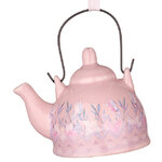 Елочная игрушка Boho Chic: Чайник с цветами 6 см лавандовый, подвеска