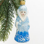 Стеклянная елочная игрушка Снежная королева - Хозяйка Морозного Королевства 11 см, подвеска
