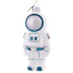 Стеклянная елочная игрушка Космонавт 12 см, подвеска
