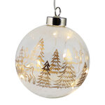Светящийся елочный шар Ivory Reindeer 10 см, 10 теплых белых LED ламп, на батарейках