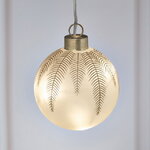 Светящийся елочный шар Бруно 8 см, 4 теплых белых LED ламп, на батарейках, стекло