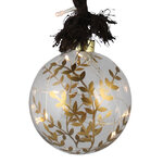 Декоративный подвесной светильник Шар Gold Leaf 10 см, 10 теплых белых LED ламп, на батарейках