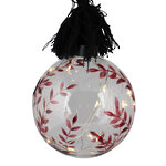 Декоративный подвесной светильник Шар Scarlet Leaf 10 см, 10 теплых белых LED ламп, на батарейках