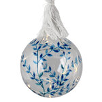 Декоративный подвесной светильник Шар Ice Leaf 10 см, 10 теплых белых LED ламп, на батарейках