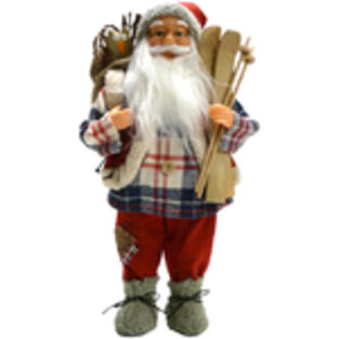 Декоративная фигура Санта-Клаус из Бергена в клетчатом наряде 46 см