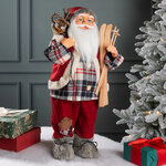 Шотландский Санта с подарками и лыжами 61 см