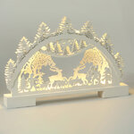 Новогодний светильник Горка Latimer- Garv 41*27 см белый, 10 теплых белых LED ламп, на батарейках