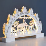 Новогодний светильник Горка Lateron - Garv 41*27 см белый, 10 теплых белых LED ламп, на батарейках