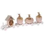 Декоративная фигурка Пасхальный Поезд Чудес 19 см розовая