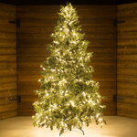 Искусственная елка с лампочками Грацио Премиум 210 см, теплые белые LED, ЛИТАЯ + ПВХ