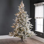 Искусственная елка с огоньками Грандис 240 см заснеженная, 700 теплых белых ламп, контроллер, ЛИТАЯ + ПВХ