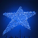 Светодиодная верхушка для большой елки Гагаринская Звезда 150 см синяя