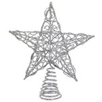 Звезда на елку Кружевная 15 см серебряная