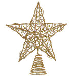 Звезда на елку Кружевная 15 см золотая