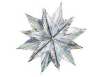Звезда из фольги Объемная 60 см, серебряная голографическая