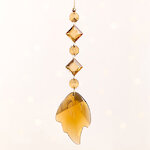 Елочная подвеска Листик 22 см, оранжевый, подвеска