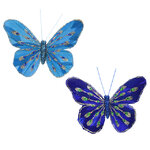 Декоративное украшение Butterfly Jody 13 см синее, 2 шт, клипса
