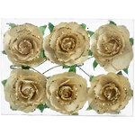 Искусственные розы на проволоке Grace Gold 4 см, 6 шт
