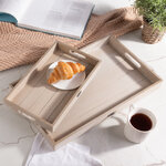 Набор деревянных подносов Alfgund 34-48 см, 2 шт, бежевый