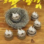 Набор свечей Голубки на гнезде 4 см, 6 шт