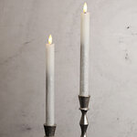 Столовая светодиодная свеча с имитацией пламени Инсендио 26 см 2 шт серебряная, батарейка