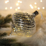 Светящееся новогоднее украшение Луковка Космо Gold 15 см, 15 теплых белых LED ламп, на батарейках