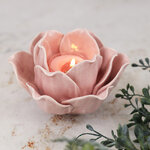 Керамический подсвечник Цветок Вива Розабелла 12*11 см пудрово-розовый