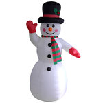 Надувная фигура Развеселый Снеговик 240 см с подсветкой