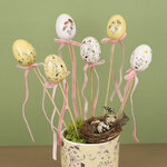 Пасхальные украшения Яйца на палочке Floral Easter 6 см, 6 шт