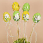 Пасхальные украшения Яйца на палочке Happy Sappy Easter 6 см, 6 шт