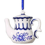 Елочное украшение Фарфоровый Чайник Гжель-1, 7 см, подвеска