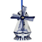 Елочная игрушка Ветряная Мельница в Дельфтском Стиле с Круглой Крышей 8 см, подвеска