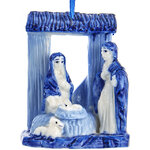 Елочное украшение Вертеп из Делфта - Святой Иосиф с Марией и малыш Христос 8 см, подвеска