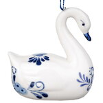 Елочная игрушка из фарфора Лебедь - Swan Song 9 см, подвеска