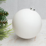 Пластиковый шар 15 см белый матовый, Winter Decoration