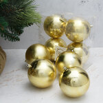 Набор пластиковых глянцевых шаров 10 см золотой, 4 шт, Winter Decoration 2 сорт