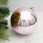 Пластиковый шар 15 см розовый глянцевый, Winter Decoration