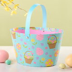 Декоративная корзина Светлая Пасха 20*12 см голубая