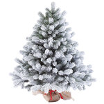 Настольная елка в мешочке Королева Леса 90 см заснеженная, ЛИТАЯ 100%