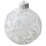 Стеклянный елочный шар Сверкающий цветок 6 см