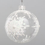 Стеклянный елочный шар Снежинка 6 см