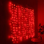Гирлянда штора Роса 1.6*1.6 м, 256 красных мини LED, серебряная проволока, IP20