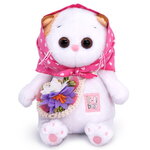 Мягкая игрушка Кошечка Лили Baby в косыночке и с корзинкой 20 см