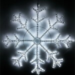 Светящаяся Снежинка 110 см, холодные белые LED, IP44