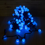 Светодиодная гирлянда Большие Шарики 100 синих LED ламп 10 м, черный ПВХ, соединяемая, IP44