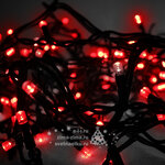 Уличная гирлянда Legoled 100 красных LED ламп 10 м, черный КАУЧУК, соединяемая, IP44