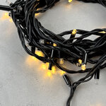 Уличная гирлянда Legoled 75 теплых белых LED ламп 10 м, мерцание 100%, черный КАУЧУК, соединяемая, IP44