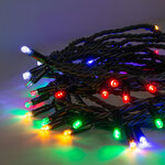 Уличная гирлянда Legoled 75 разноцветных LED ламп 10 м, с холодным белым мерцанием, черный КАУЧУК, соединяемая, IP44